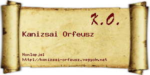 Kanizsai Orfeusz névjegykártya